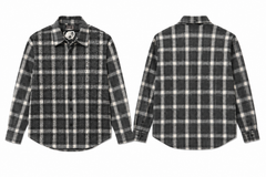 CHECKERED RHINESTONE FLUNNEL — Black