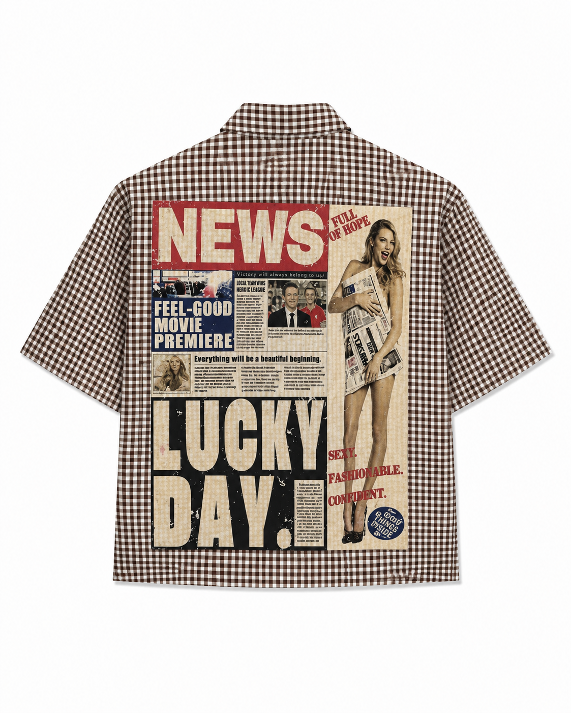 SHIRT LUCKY DAY NEWS MARRONE