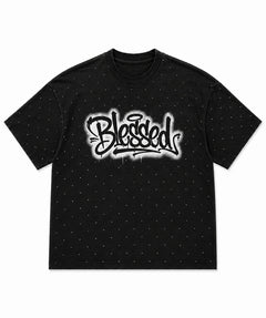 T SHIRT BLESSED GRAFFITI NERA