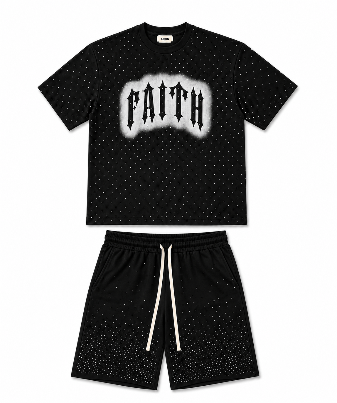 SET RHINESTONE FAITH NERO