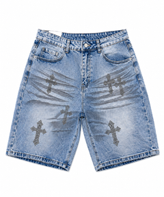 JEANS SHORT CROCI STRASS