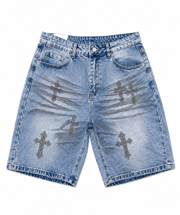 JEANS SHORT CROCI STRASS
