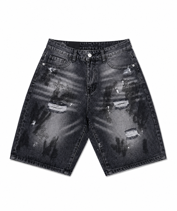 JEANS CROCI NERE STAMPA