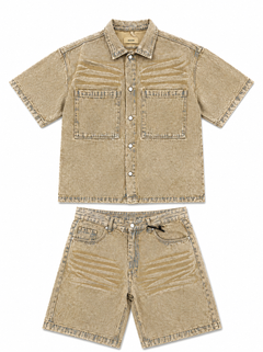 SET DENIM WASHED SAND