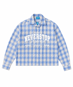 SHIRT NEVER STOP PLAID BLU