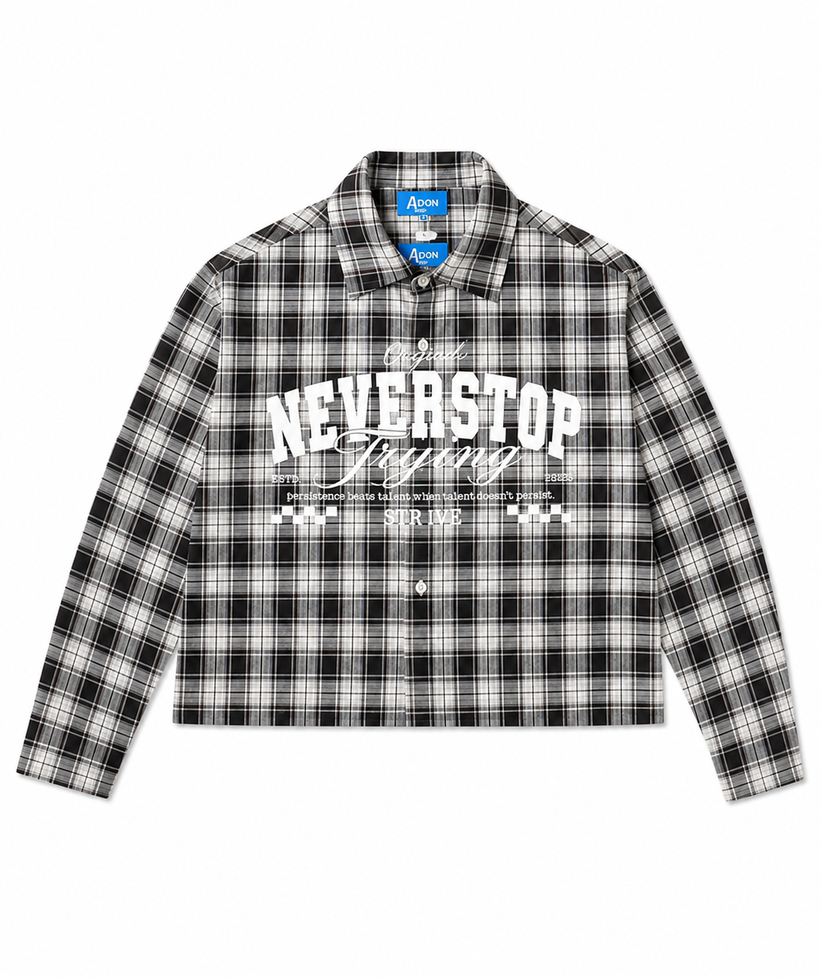SHIRT NEVER STOP PLAID NERO