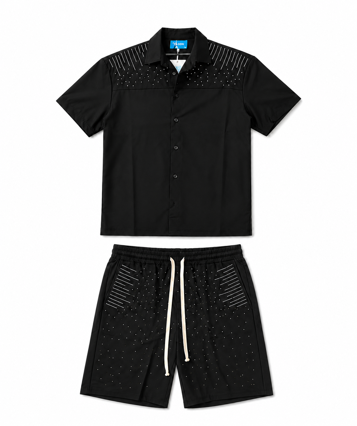 SET RHINESTONE DIAGONAL NERO