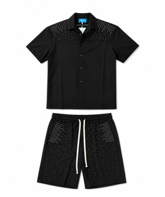 SET RHINESTONE DIAGONAL NERO