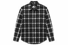 CHECKERED RHINESTONE FLUNNEL — Black