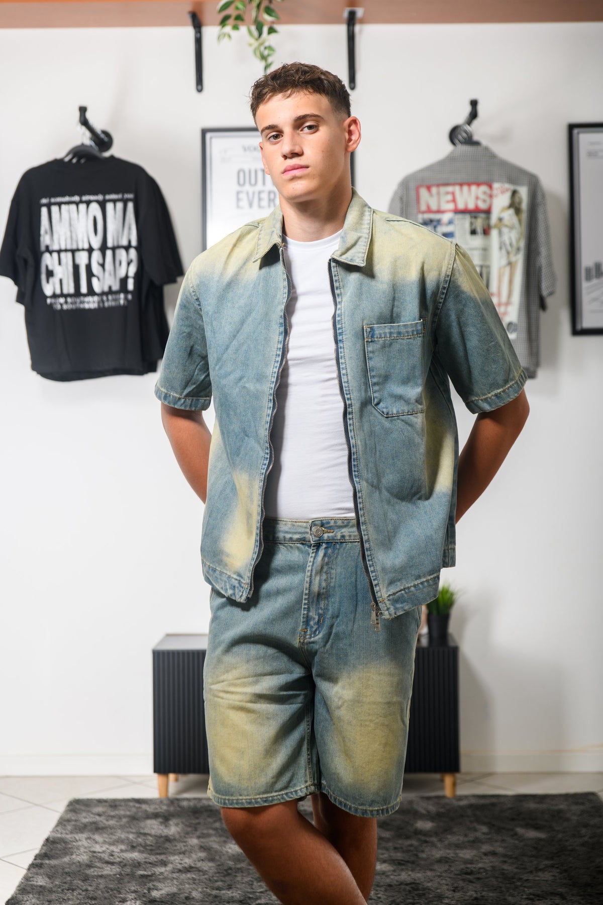 SET DENIM BLEACH BLU