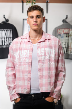 SHIRT NEVER STOP PLAID ROSA