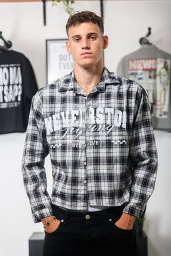 SHIRT NEVER STOP PLAID NERO