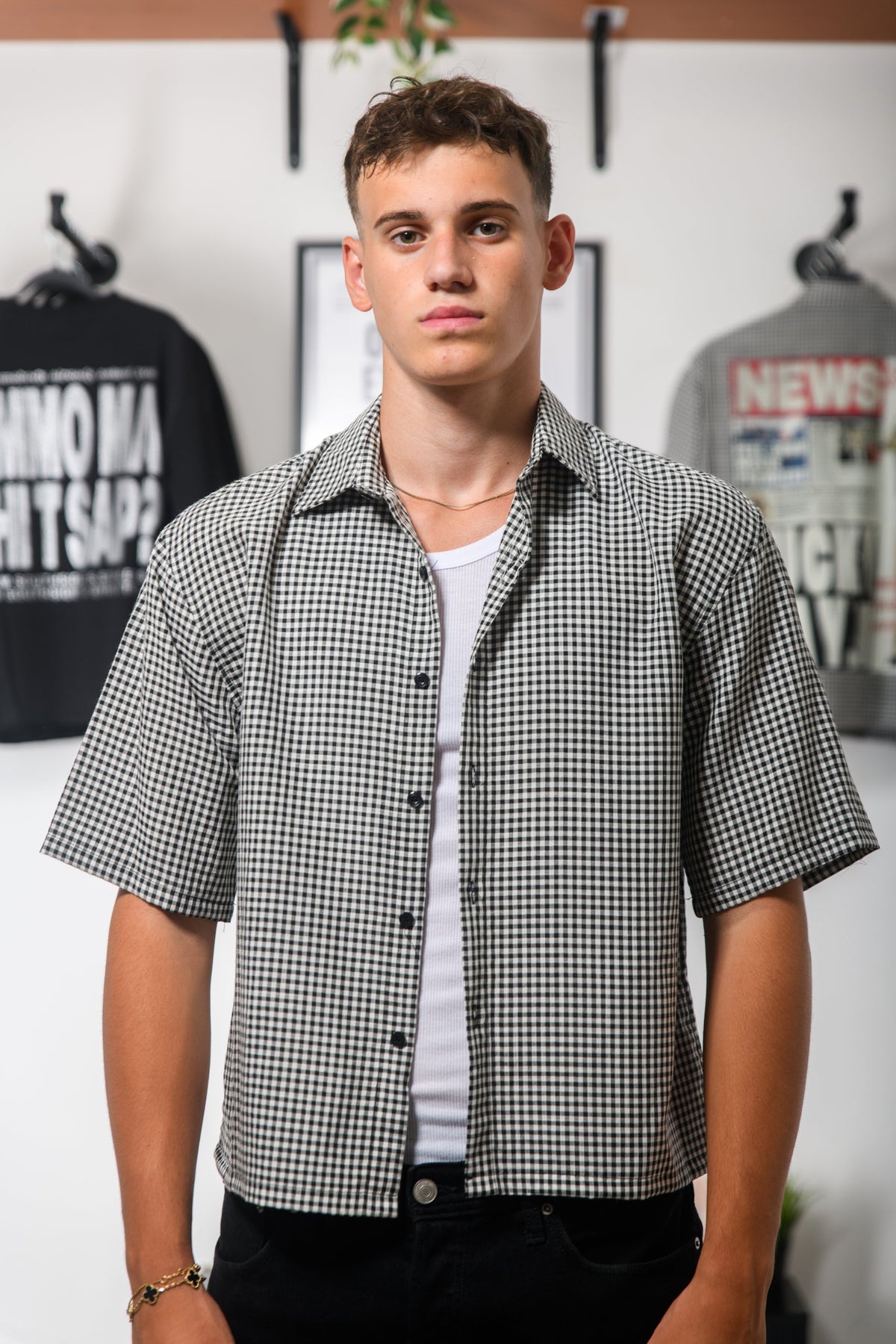 SHIRT LUCKY DAY NEWS NERO