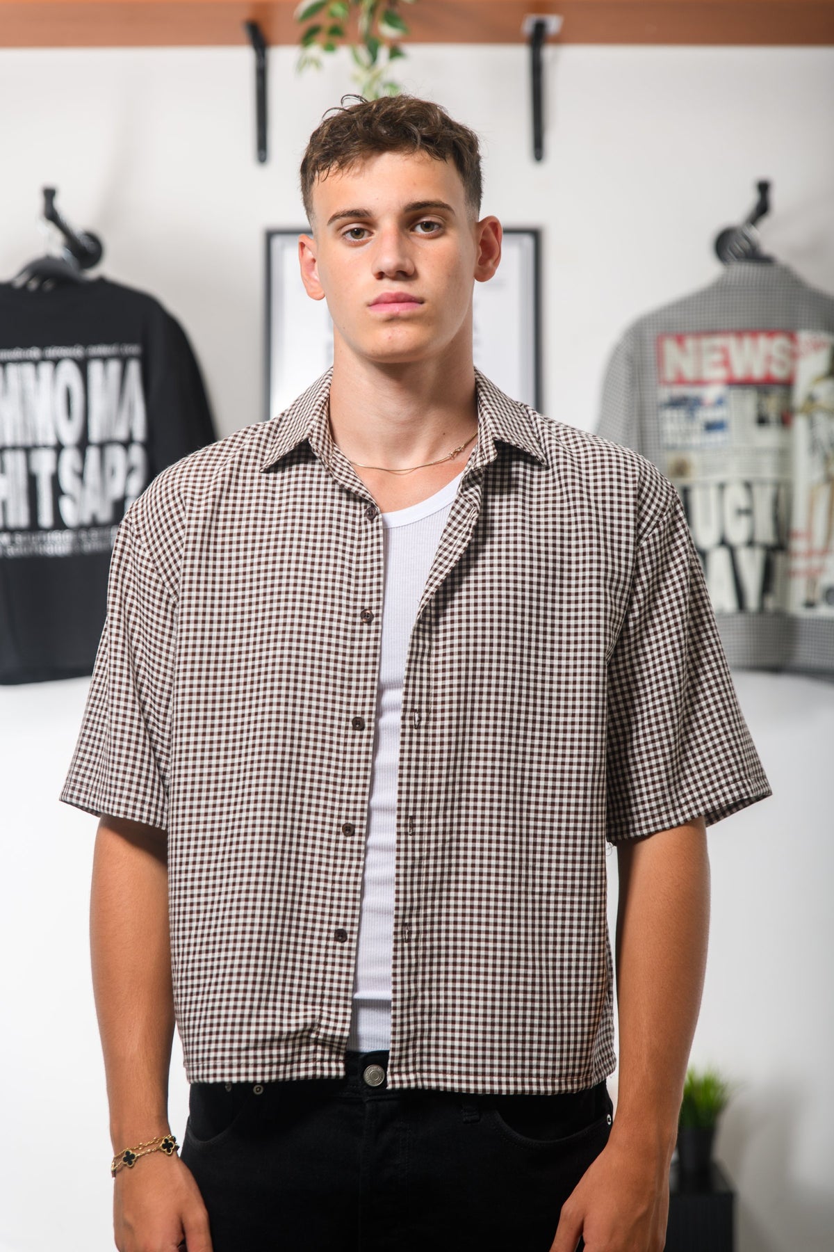 SHIRT LUCKY DAY NEWS MARRONE
