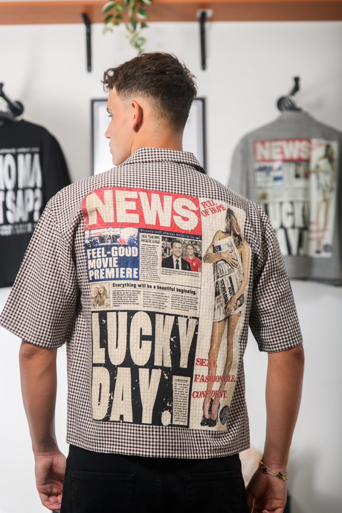 SHIRT LUCKY DAY NEWS MARRONE