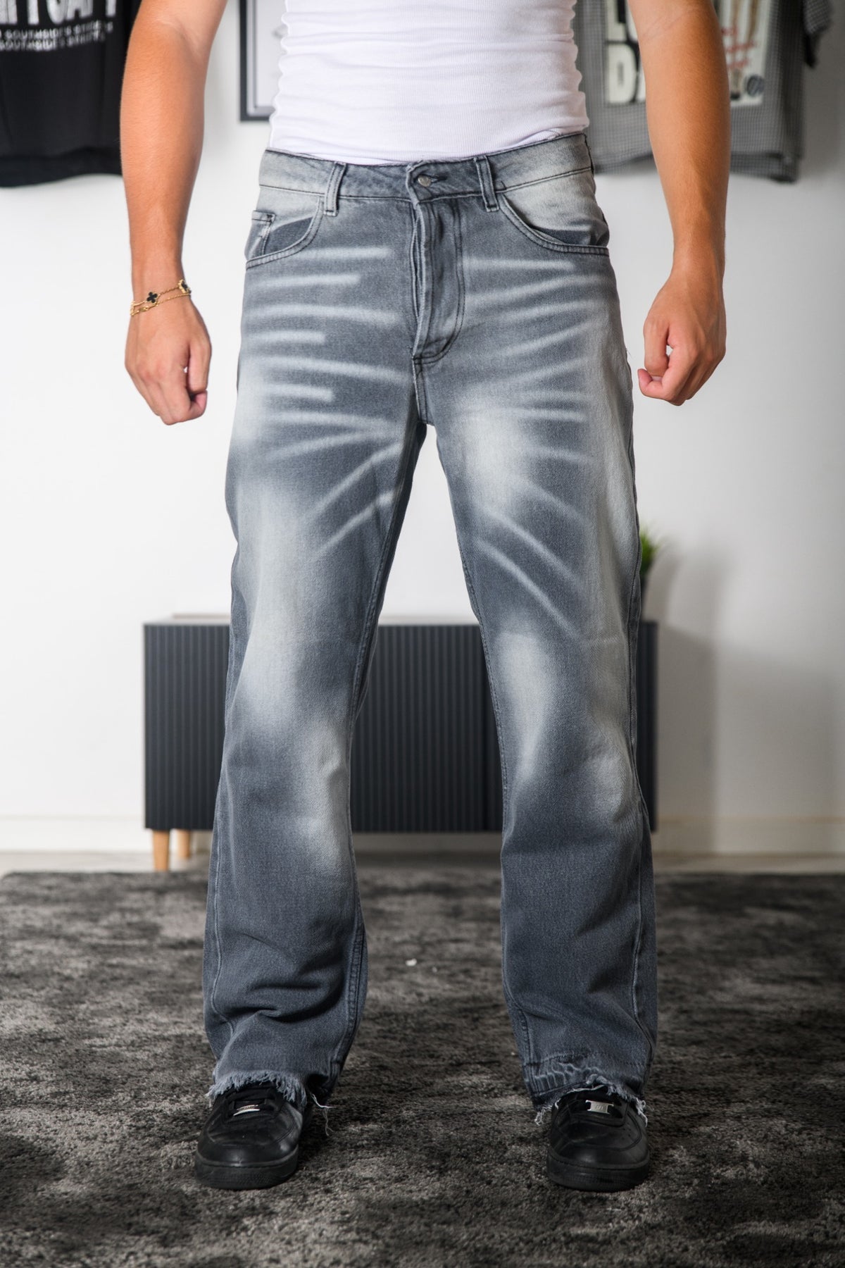 JEANS GRIGIO FLARED