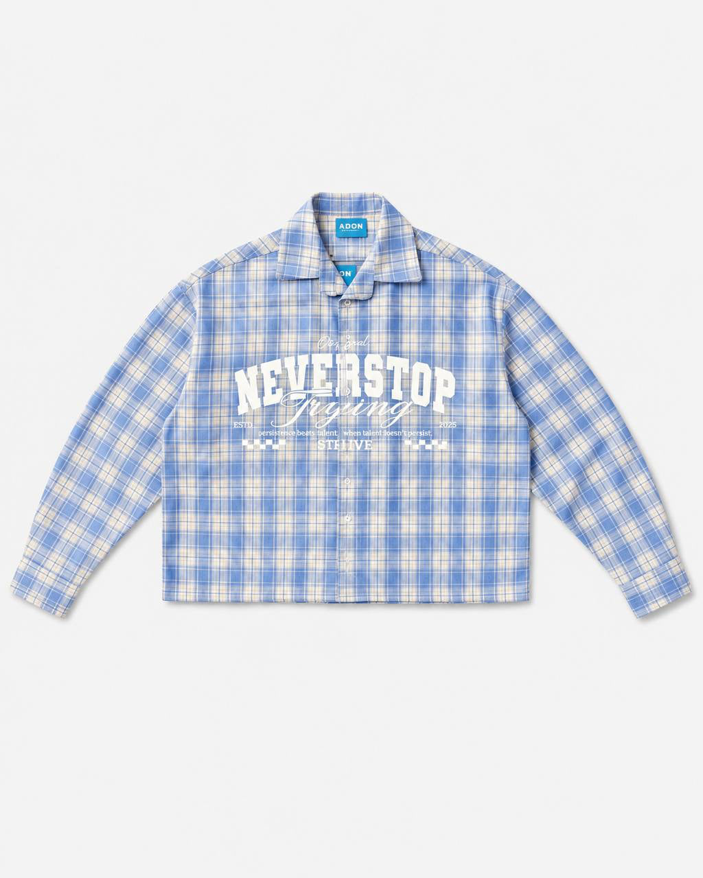 SHIRT NEVER STOP PLAID BLU