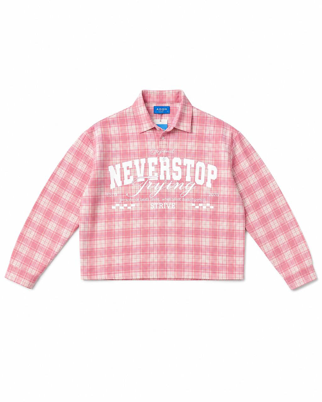 SHIRT NEVER STOP PLAID ROSA
