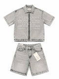 SET DENIM ZIP GRIGIO