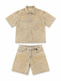 SET DENIM WASHED SAND
