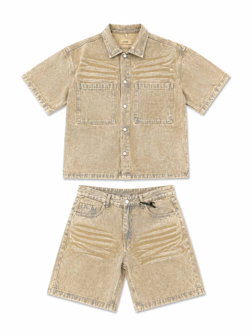SET DENIM WASHED SAND