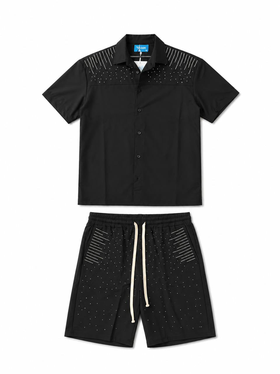 SET RHINESTONE DIAGONAL NERO