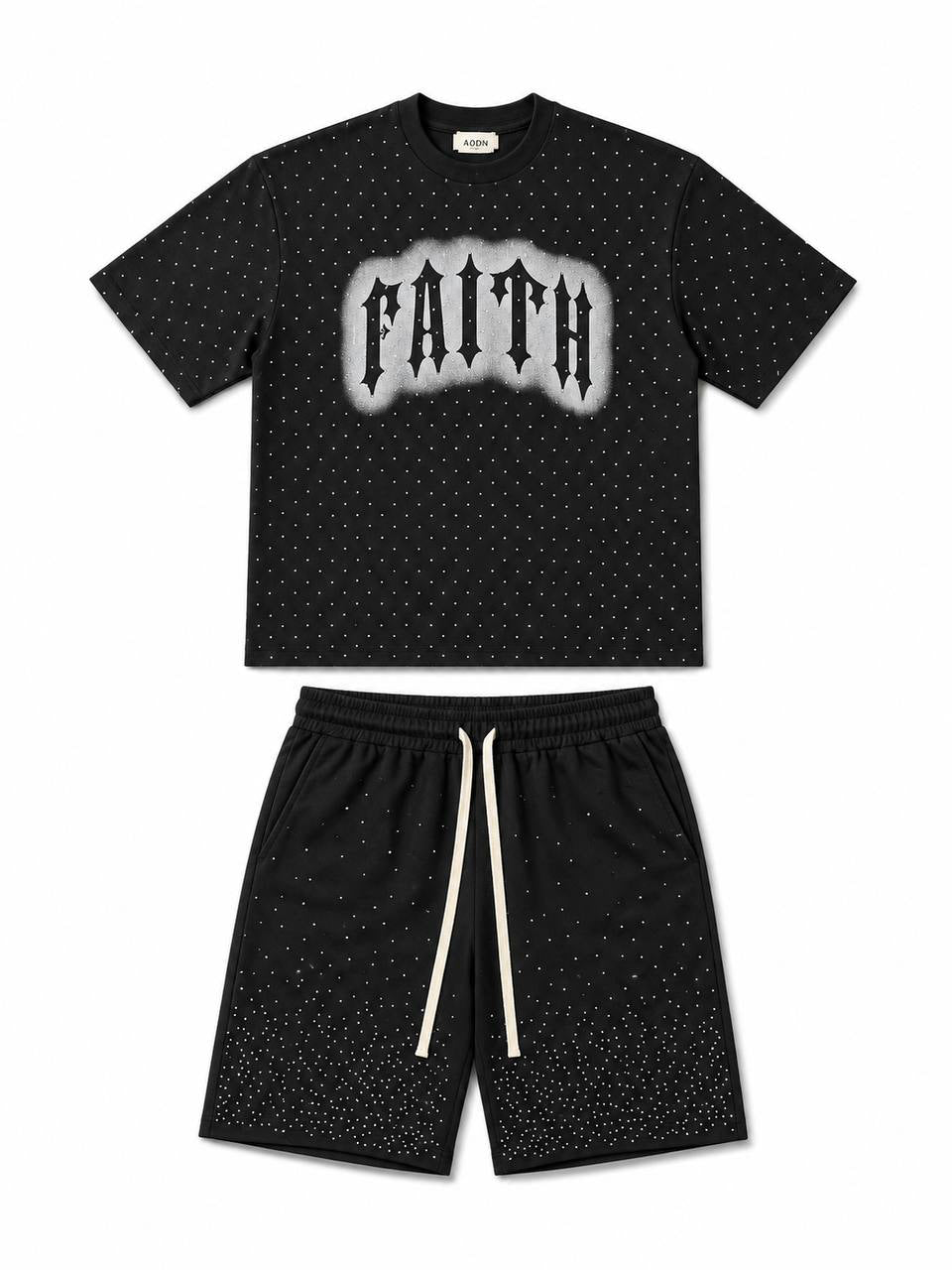 SET RHINESTONE FAITH NERO