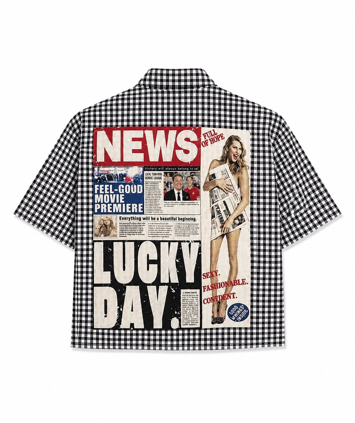 SHIRT LUCKY DAY NEWS NERO