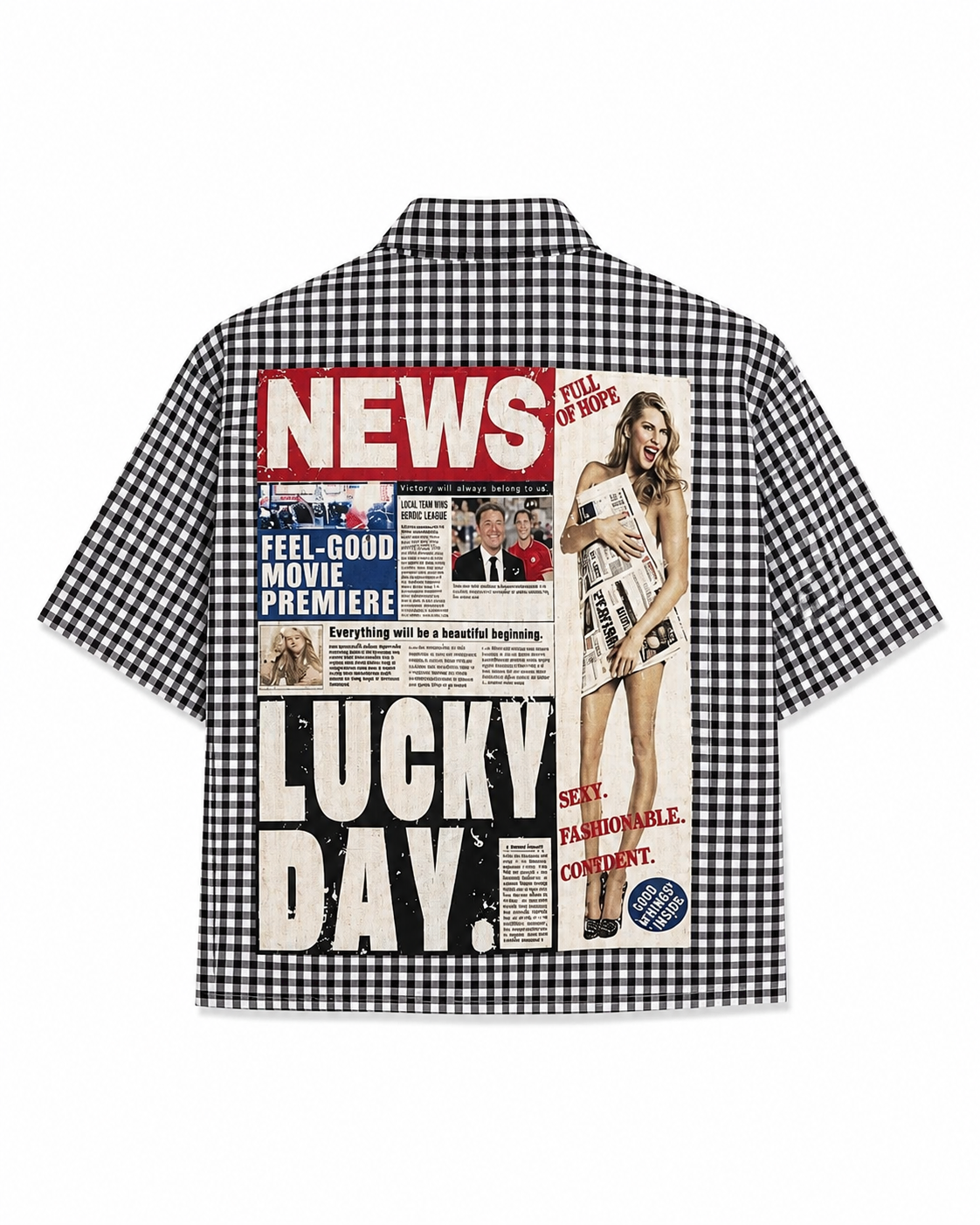 SHIRT LUCKY DAY NEWS NERO
